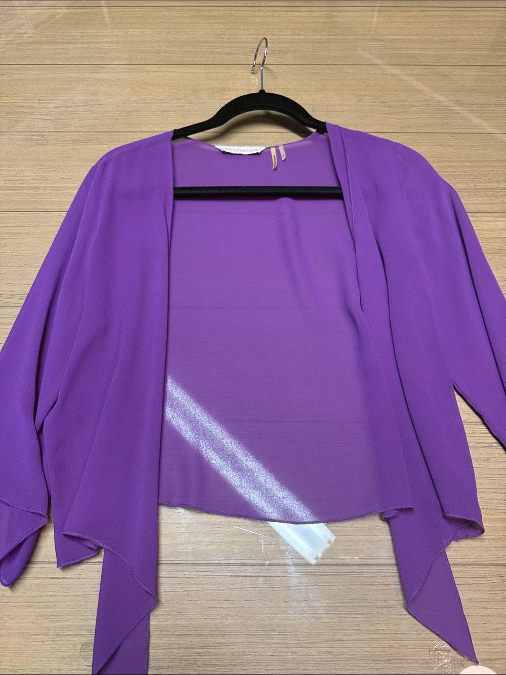 Soft Surroundings Open-Front Purple Draped Cardigan